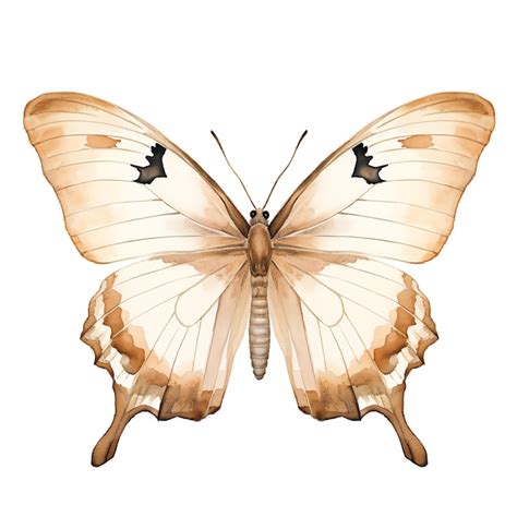 Premium Ai Image Beautiful Beige Butterfly Clipart Illustration