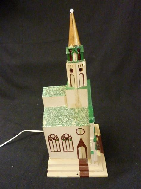 Vintage Raylite Electric Corp Church Cathedral Christmas Light Up