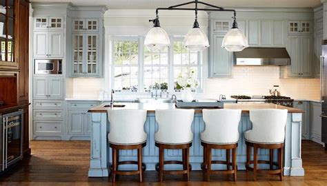 Distressed Blue Kitchen Cabinets - Cottage - Kitchen