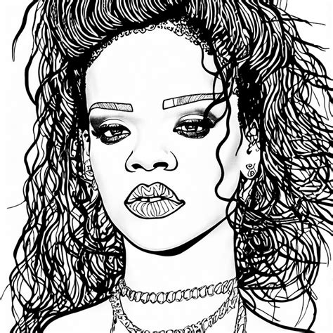 Rihanna Coloring Page COLOR Anything