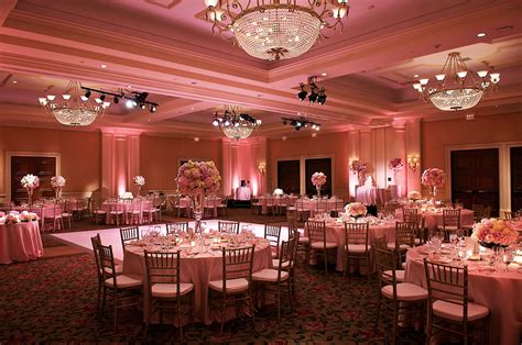 The Room Will Be Lit With Soft Pink Uplighting Light Pink Wedding Pink