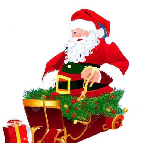 Santa Claus In A T Cart Santa Claus Christmas Merry Christmas Png