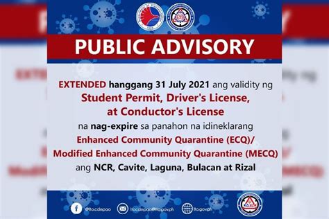 Lto Extends Validity Of Expired Student Permit Drivers License