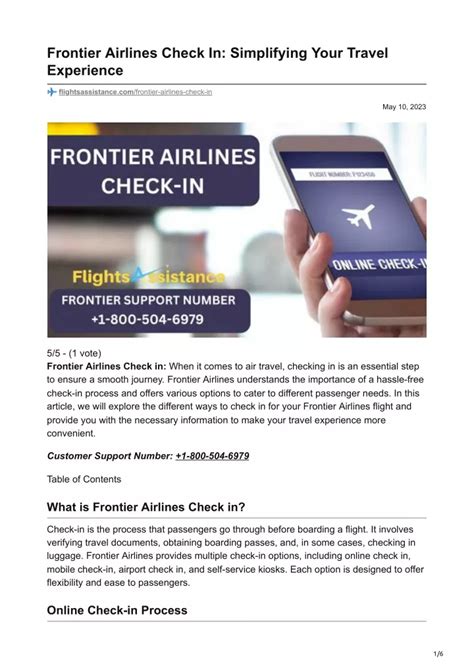 Ppt Frontier Airlines Check In Simplifying Your Travel Experience