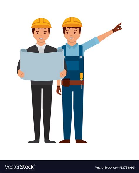 Engineer And Construction Worker Icon Royalty Free Vector