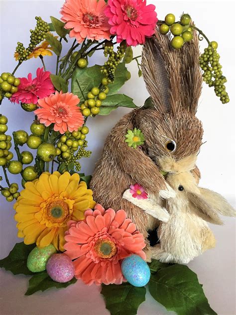 Bunny Floral Arrangement A Mothers Love Etsy Holiday