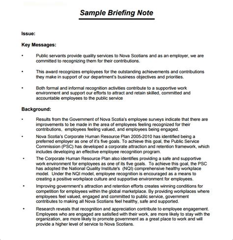 Briefing paper template (word document) the page you are accessing is a downloadable word document. FREE 5+ Briefing Note Samples in PDF | MS Word