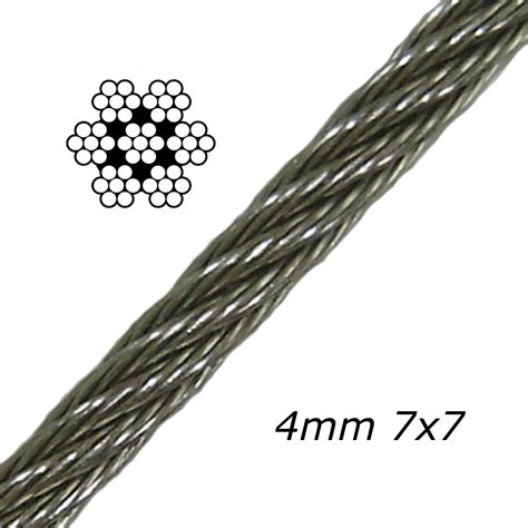 4mm 7x7 Galvanised Steel Cable Mbl 1143kgs 503000040