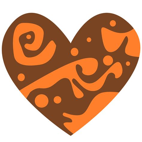 Brown And Orange Heart 32405932 Png
