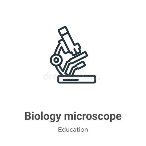 Biology Microscope Outline Vector Icon Thin Line Black Biology