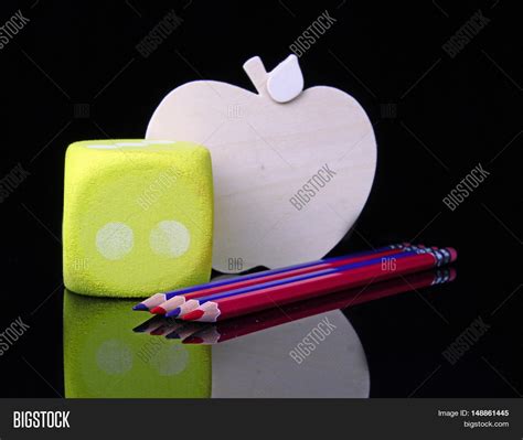 Blue Red Pencils Apple Image And Photo Free Trial Bigstock