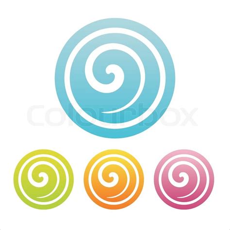 Set Of 4 Colorful Swirl Signs Stock Vector Colourbox