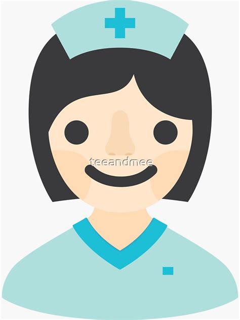 Nurse Emoji Happy Smiling Face Sticker By Teeandmee Redbubble