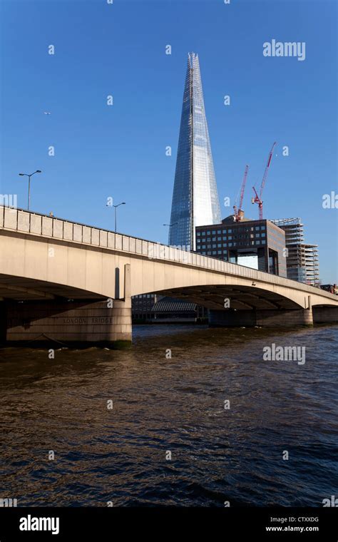 London Bridge And The Shard Of Glass Skyscraper London Uk Stock Photo