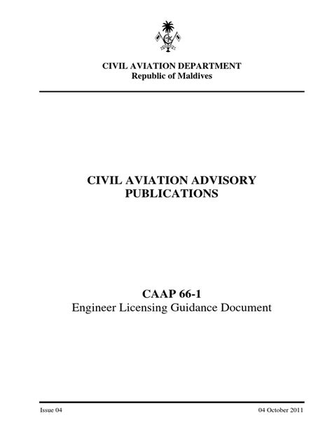 Caap 66 1 Engineering Licensing Guidance Document Pdf Identity