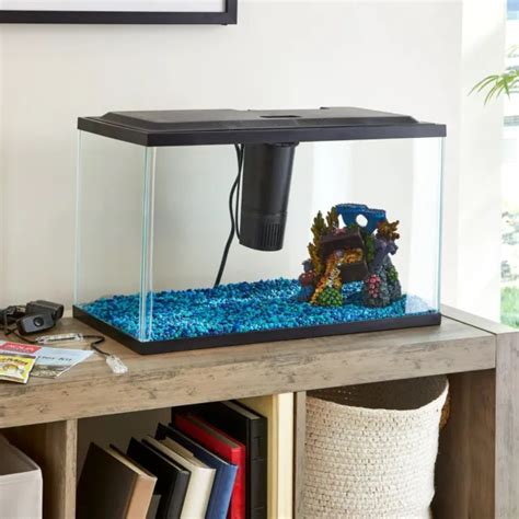 Aqua Culture 5 Gallon Glass Aquarium Fish Tank Starter Kit With Filter