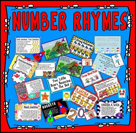Maths Bundle Number Flashcards Buntings Number Rhymes Recognising