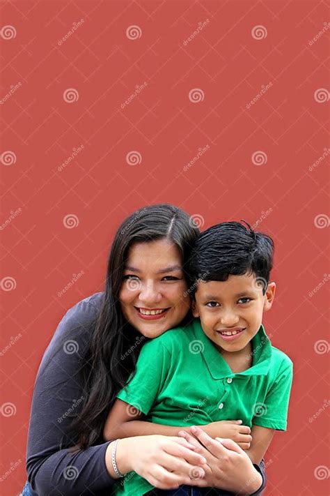 Single Mom And Dark Haired Latino Son Play And Have Fun Together