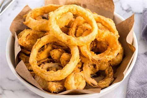 Homemade Onion Rings Dipped In Beer Batter With Video Julie Blanner