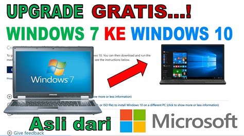 Cara Upgrade Gratis Windows 7 Ke Windows 10 Asli Dari Microsoft Youtube