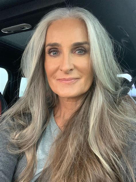 Getting Better At Selfies Takes A Few Takes Carolinelabouchere Long Gray Hair Natural Gray