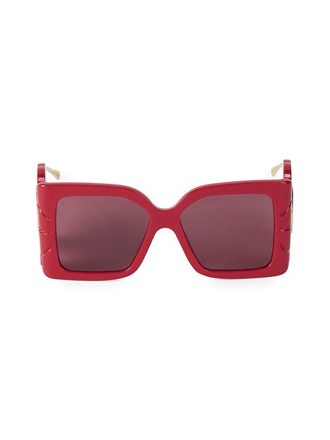 gucci women s gg0535s 005 square wing sunglasses in red modesens
