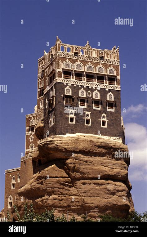 Republic Of Yemen Wadi Dhar Dar Al Hajar Rock Palace Summer Palace Of