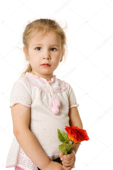 Girl Holding Rose — Stock Photo © Olgasweet 5101472