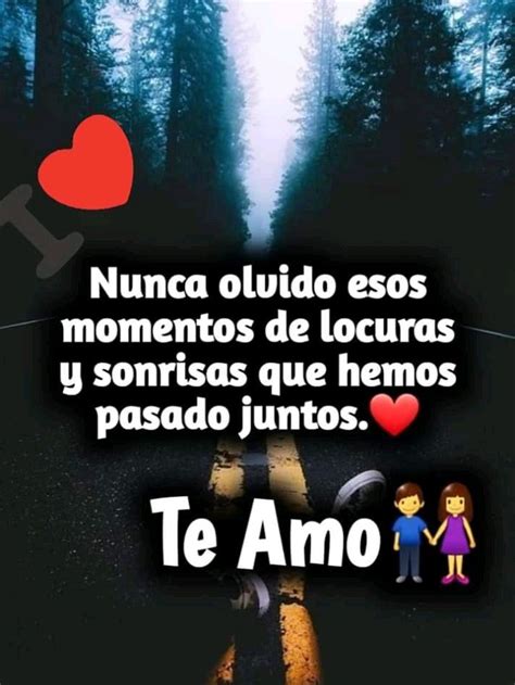 An Image Of Two People Walking Down A Road With The Words Te Amo In Spanish