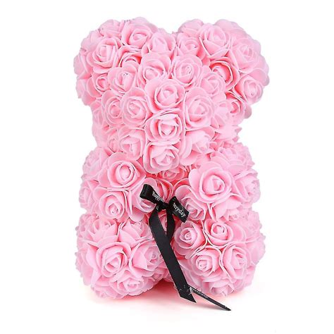 Rose Bear 25cm Artificial Pe Foam Flower Teddy Handmade T For Valentine Birthday Wedding 10％off