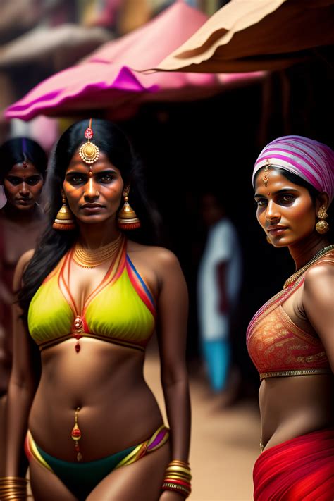 Lexica Portrait Of Indian Women In Bikini In Crowded Street