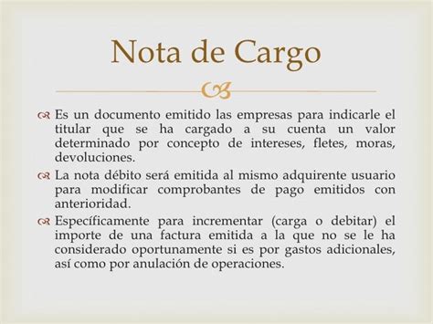 Nota De Cargo