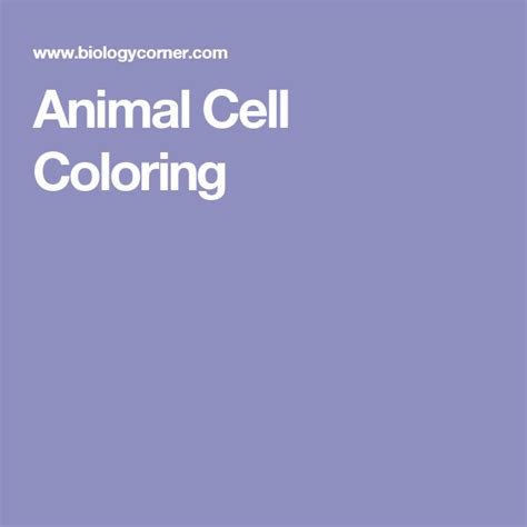 You might also be interested in. Animal Cell Coloring | Animal cell, Cell, Body systems