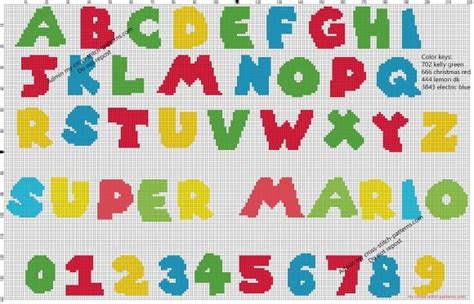 Super Mario Bros Free Videogames Cross Stitch Alphabet Pattern Free