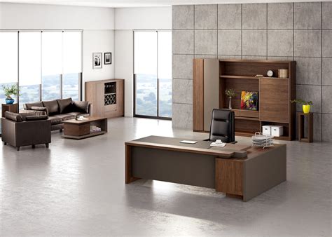 Barclay Executive Office Desk With Left Return 20m Walnut And Grey