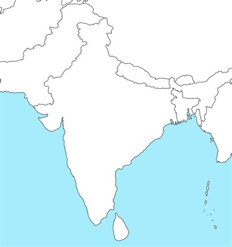 Blank Map Of India Outline Map Of India WhatsAnswer India Map