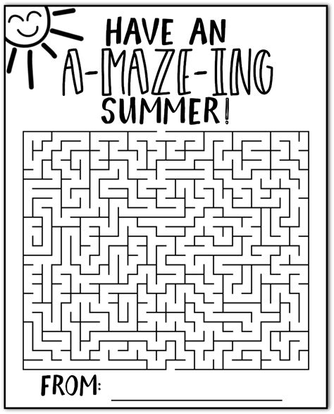Have An Amazing Summer Maze Cards Free Printable Mazes For Kids