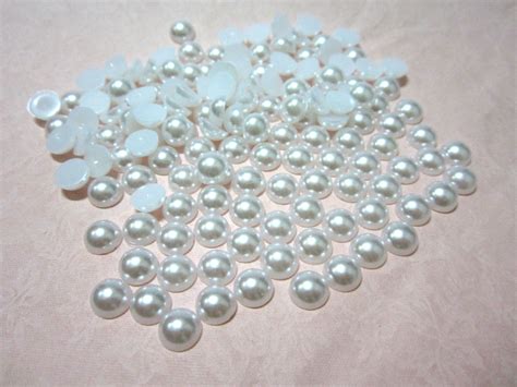You can find some with. 100 pieces/lot 8mm WHITE Half plastic Pearl Bead Flat Back Scrapbook / Flatback Beads DIY ...