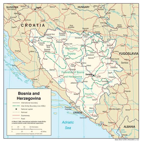 Bosnië En Herzegovina Kaart Bosnië Herzegovina Kaart Zuid Europa
