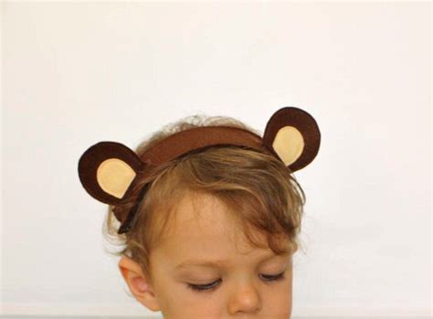 Children Headbands Bear Costume Felt Bear Ears Headband Brown 1800