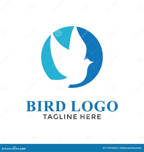 Simple Bird With Circle Logo Design Stock Vector Illustration Of