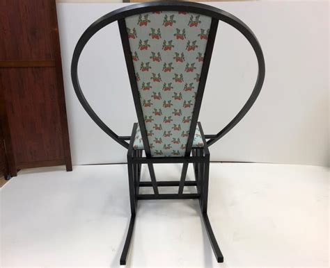 Unique Japanese Rocking Chair With A Black Lacquered Oak Frame