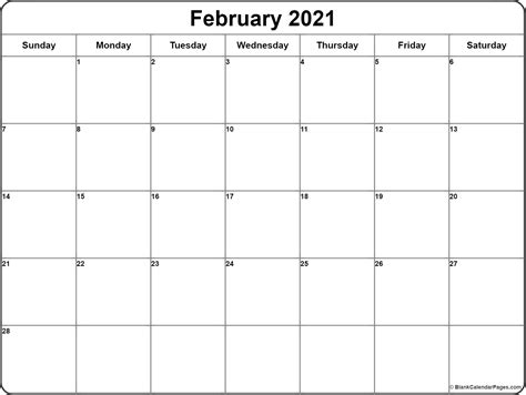 Free to download and print. February 2021 calendar | free printable monthly calendars