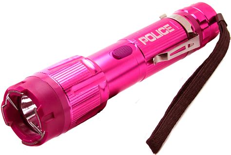 Police Pink Metal Stun Gun 1159 170 Bv Rechargeable Led Flashlight