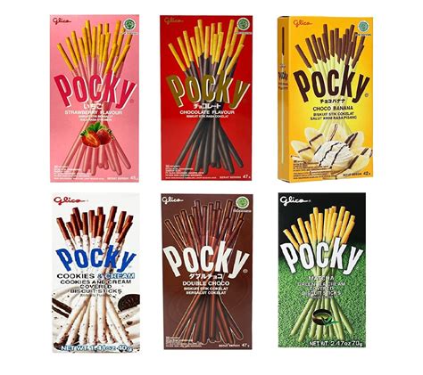 Pocky Stick Variety Pack 6 New Flavour Double Chocolate Chocolate