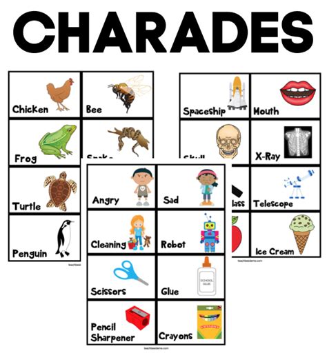 96 Printable Charades Ideas For Kids Charades For Kids Learning