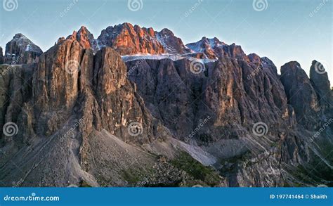 Sunset At Passo Gardena In Dolomites At Sunset Italy Stock Footage
