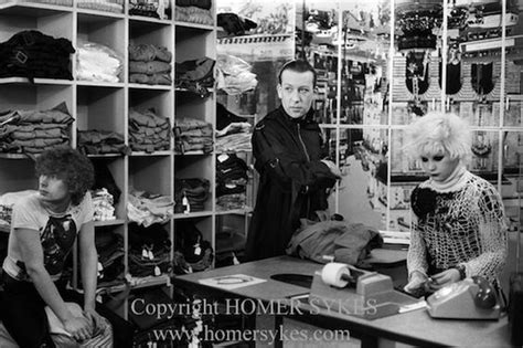 inside seditionaries photographed by homer sykes vivienne westwood shop manager michael collins