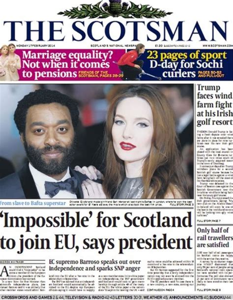 Front Pages The Evening Paper Headlines In Scotland On