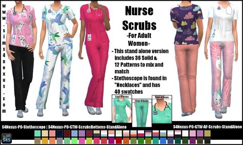 Project Override Female Nurse Scrubs Original Content Sims 4